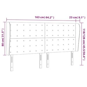 Κεφαλάρι με Πτερύγια Ανοιχτό Γκρι 163x23x118/128 εκ. Βελούδινο