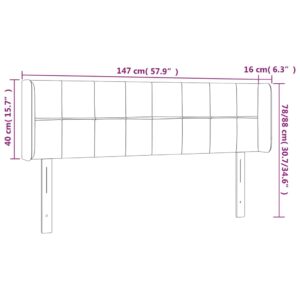 Κεφαλάρι με Πτερύγια Σκούρο Μπλε 147x16x78/88 εκ. Βελούδινο