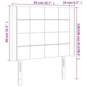 Κεφαλάρι με Πτερύγια Taupe 83x16x118/128 εκ. Υφασμάτινο