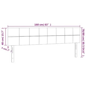 Κεφαλάρι Κρεβατιού LED Taupe 160x5x78/88 εκ. Υφασμάτινο