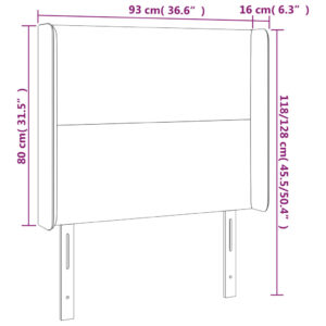 Κεφαλάρι Κρεβατιού LED Γκρι 93x16x118/128 εκ. Συνθετ. Δέρμα