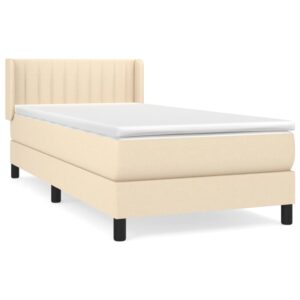 Κρεβάτι Boxspring με Στρώμα Κρεμ 90x200 εκ.Υφασμάτινο