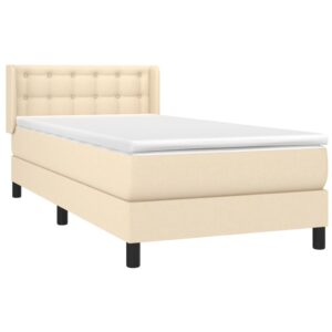 Κρεβάτι Boxspring με Στρώμα Κρεμ 90x200 εκ.Υφασμάτινο