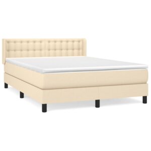 Κρεβάτι Boxspring με Στρώμα Κρεμ 140x200 εκ. Υφασμάτινο