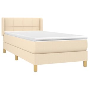 Κρεβάτι Boxspring με Στρώμα Κρεμ 80 x 200 εκ. Υφασμάτινο