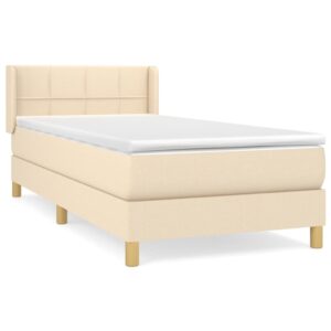 Κρεβάτι Boxspring με Στρώμα Κρεμ 90x200 εκ.Υφασμάτινο