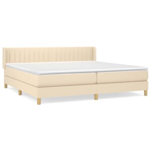 Κρεβάτι Boxspring με Στρώμα Κρεμ 200x200 εκ. Υφασμάτινο