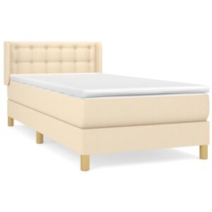 Κρεβάτι Boxspring με Στρώμα Κρεμ 80 x 200 εκ. Υφασμάτινο