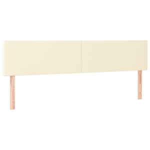 Κρεβάτι Boxspring με Στρώμα Κρεμ 180x200 εκ. Συνθετικό Δέρμα