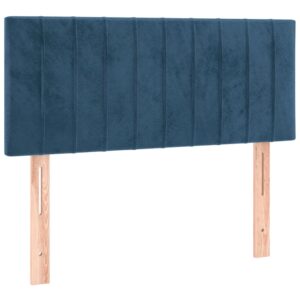 Κρεβάτι Boxspring με Στρώμα Σκούρο Μπλε 80 x 200 εκ. Βελούδινο