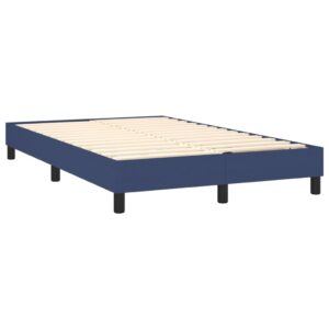 Κρεβάτι Boxspring με Στρώμα & LED Μπλε 120x200 εκ. Υφασμάτινο