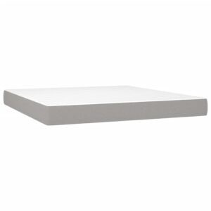 Κρεβάτι Boxspring με Στρώμα & LED Αν.Γκρι 180x200 εκ Υφασμάτινο