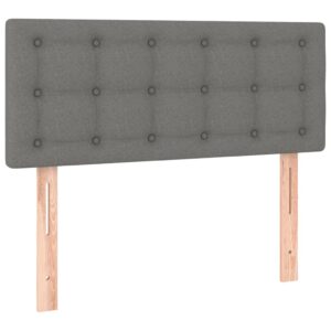 Κρεβάτι Boxspring με Στρώμα & LED Σκ.Γκρι 120x200 εκ Υφασμάτινο