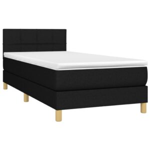 Κρεβάτι Boxspring με Στρώμα & LED Μαύρο 80x200 εκ. Υφασμάτινο