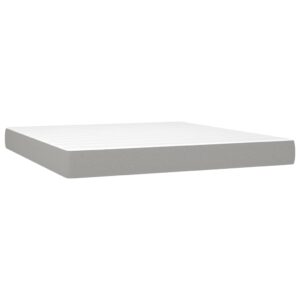 Κρεβάτι Boxspring με Στρώμα & LED Αν.Γκρι 180x200 εκ Υφασμάτινο