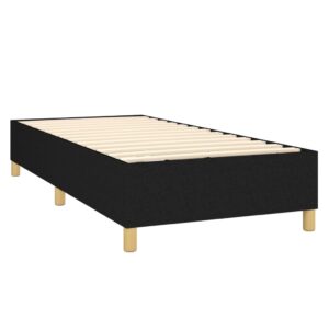 Κρεβάτι Boxspring με Στρώμα & LED Μαύρο 80x200 εκ. Υφασμάτινο