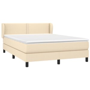 Κρεβάτι Boxspring με Στρώμα Κρεμ 140x200 εκ. Υφασμάτινο