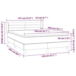 Κρεβάτι Boxspring με Στρώμα Κρεμ 140x200 εκ. Υφασμάτινο