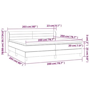 Κρεβάτι Boxspring με Στρώμα Taupe 200x200 εκ. Υφασμάτινο