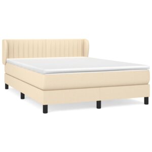 Κρεβάτι Boxspring με Στρώμα Κρεμ 140x200 εκ. Υφασμάτινο