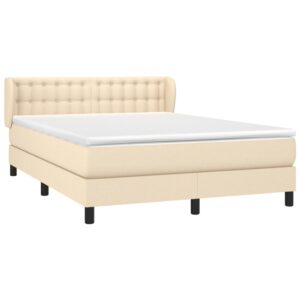 Κρεβάτι Boxspring με Στρώμα Κρεμ 140x200 εκ. Υφασμάτινο