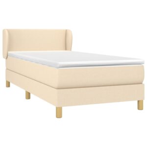 Κρεβάτι Boxspring με Στρώμα Κρεμ 80 x 200 εκ. Υφασμάτινο