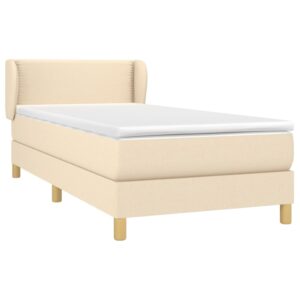 Κρεβάτι Boxspring με Στρώμα Κρεμ 90x200 εκ.Υφασμάτινο