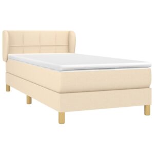 Κρεβάτι Boxspring με Στρώμα Κρεμ 80 x 200 εκ. Υφασμάτινο