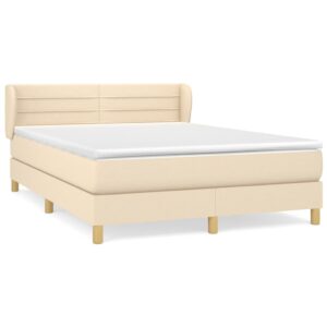 Κρεβάτι Boxspring με Στρώμα Κρεμ 140x200 εκ. Υφασμάτινο