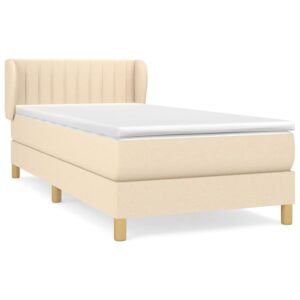 Κρεβάτι Boxspring με Στρώμα Κρεμ 90x200 εκ.Υφασμάτινο