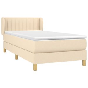 Κρεβάτι Boxspring με Στρώμα Κρεμ 90x200 εκ.Υφασμάτινο