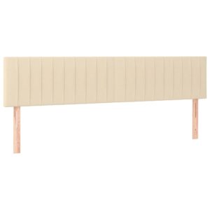 Κρεβάτι Boxspring με Στρώμα Κρεμ 200x200 εκ. Υφασμάτινο