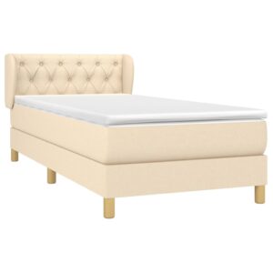 Κρεβάτι Boxspring με Στρώμα Κρεμ 80 x 200 εκ. Υφασμάτινο