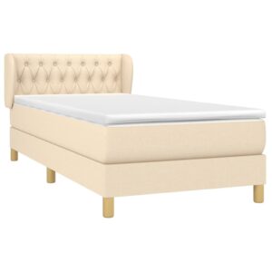 Κρεβάτι Boxspring με Στρώμα Κρεμ 90x200 εκ.Υφασμάτινο