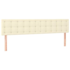 Κρεβάτι Boxspring με Στρώμα Κρεμ 180x200 εκ. Συνθετικό Δέρμα