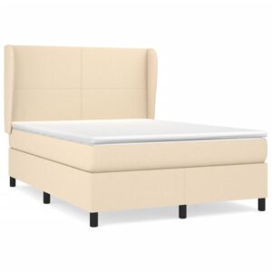 Κρεβάτι Boxspring με Στρώμα Κρεμ 140x200 εκ. Υφασμάτινο