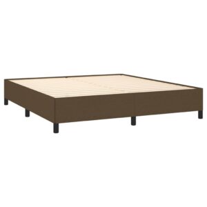 Κρεβάτι Boxspring με Στρώμα Σκούρο Καφέ 160x200 εκ Υφασμάτινο