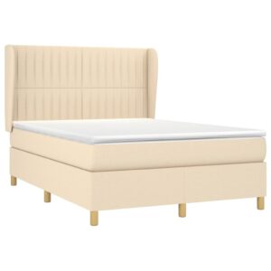 Κρεβάτι Boxspring με Στρώμα Κρεμ 140x200 εκ. Υφασμάτινο