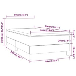 Κρεβάτι Boxspring με Στρώμα Κρεμ 90x200 εκ.Υφασμάτινο