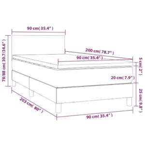 Κρεβάτι Boxspring με Στρώμα Κρεμ 90x200 εκ.Υφασμάτινο