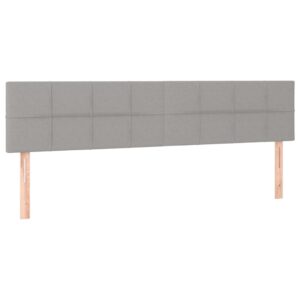 Κρεβάτι Boxspring με Στρώμα Ανοιχτό Γκρι 180x200 εκ. Υφασμάτινο