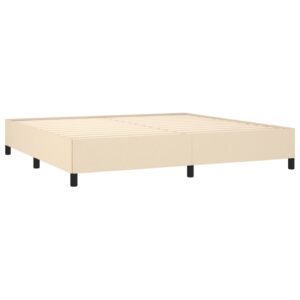 Κρεβάτι Boxspring με Στρώμα Κρεμ 200x200 εκ. Υφασμάτινο