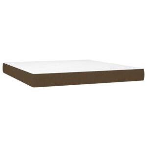 Κρεβάτι Boxspring με Στρώμα Σκούρο Καφέ 160x200 εκ Υφασμάτινο