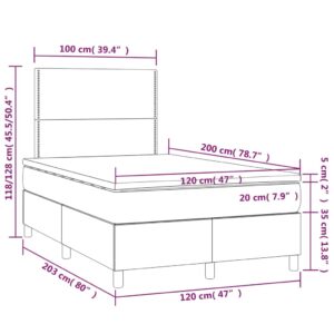 Κρεβάτι Boxspring με Στρώμα Καφέ 120x200εκ. από Συνθετικό Δέρμα