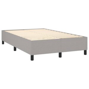 Κρεβάτι Boxspring με Στρώμα Ανοιχτό Γκρι 120x200 εκ. Υφασμάτινο