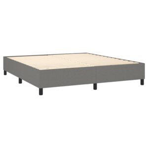 Κρεβάτι Boxspring με Στρώμα Σκούρο Γκρι 180x200 εκ Υφασμάτιν