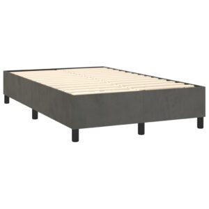 Κρεβάτι Boxspring με Στρώμα Σκούρο Γκρι 120x200 εκ. Βελούδινο