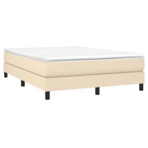 Κρεβάτι Boxspring με Στρώμα Κρεμ 140x200 εκ. Υφασμάτινο