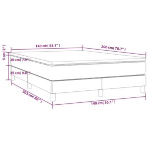 Κρεβάτι Boxspring με Στρώμα Κρεμ 140x200 εκ. Υφασμάτινο