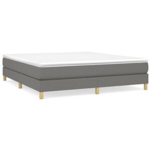 Κρεβάτι Boxspring με Στρώμα Σκούρο Γκρι 160x200 εκ Υφασμάτινο